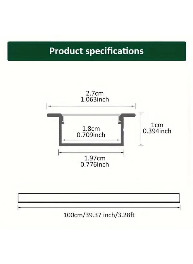 12 Pack Black Aluminum LED Strip Light Channel With White Diffuser Cover - Image 3